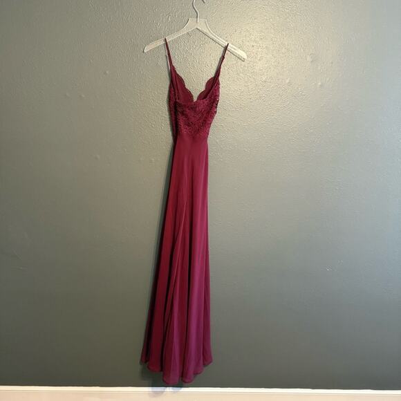 Lulu's NWT Madalyn Burgundy Lace Maxi Dress Size S - Picture 5 of 11